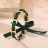 Lot de 10 bracelets dorés à rubans satinés et nœuds