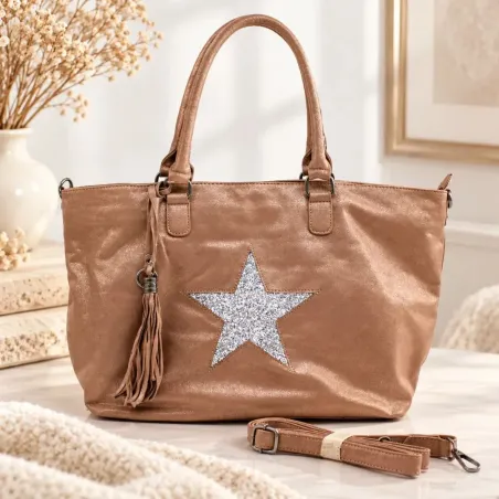 Sac cabas avec étoile strass