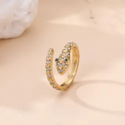Bague Serpent Dorée en Acier Inoxydable