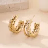 Créoles Dorées Torsadées à Strass – Boucles d'Oreilles Femme