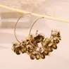 Créoles Fleuries Dorées en Acier Inoxydable – Boucles d'Oreilles Femme