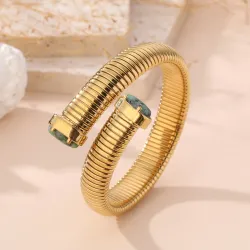 Bracelet Jonc Doré en Acier Inoxydable