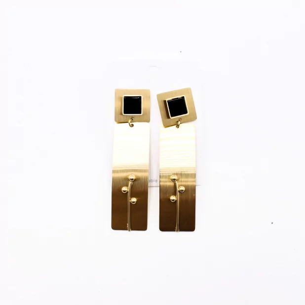 Boucles d'oreilles pendante acier