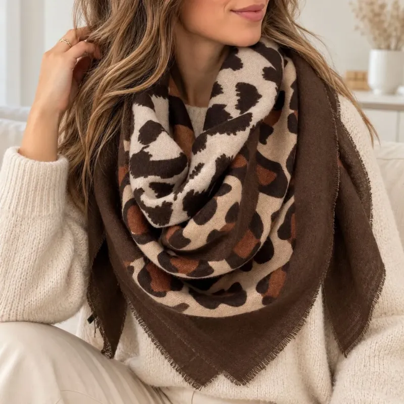 Foulard Carré Léopard Femme 110x110 cm | Grossiste