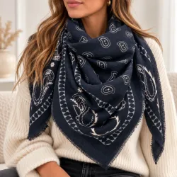 Foulard Carré Bandana Cachemire Femme 110x110 | Grossiste