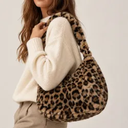 Sac à main en fausse fourrure douce