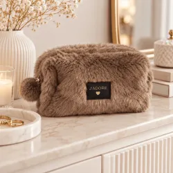 Trousse Fausse Fourrure J'ADORE 22 cm | Grossiste