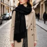 Écharpe motifs scintillants et franges 20% laine