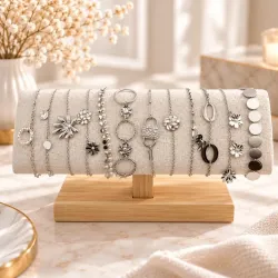 Pack de 12 bracelets acier - argenté