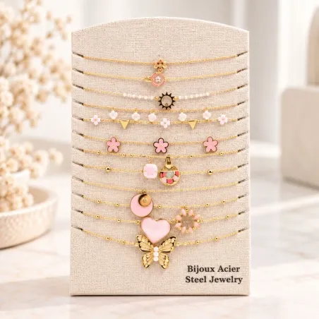 Pack 12 Colliers Acier Inoxydable - ROSE