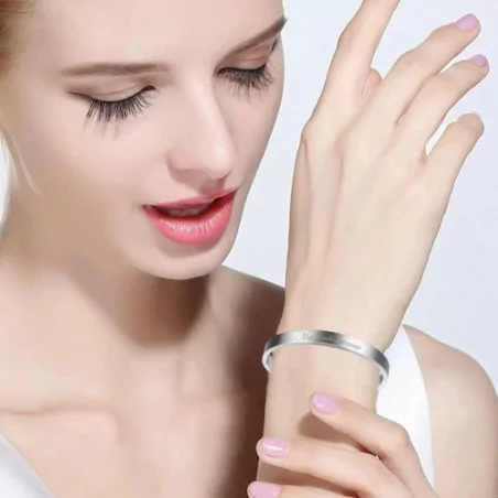 Bracelet acier argenté message mamie d'amour