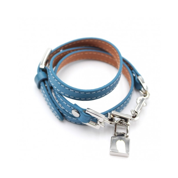 Bracelet triple tour - bleu jean