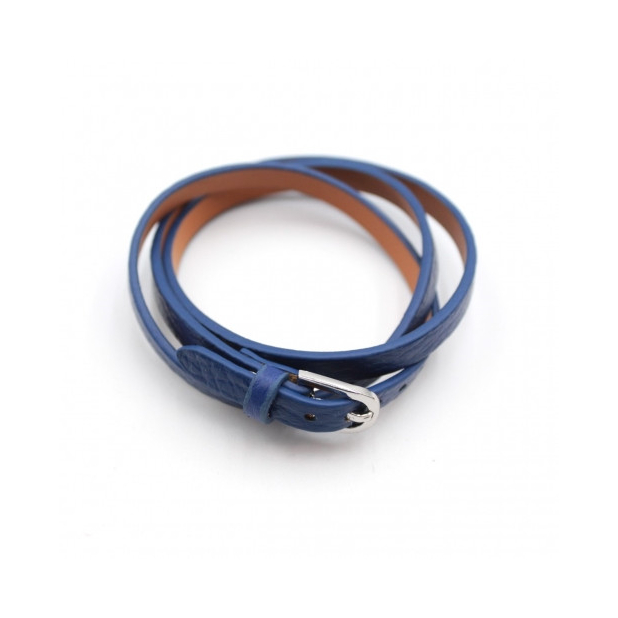 Bracelet Manchette En Cuir De Vachette - Double Boucle, Largeur 4,8 Cm, Longueur 23 Cm, Ajustable, Style Vintage Pour Homme Et Femme
