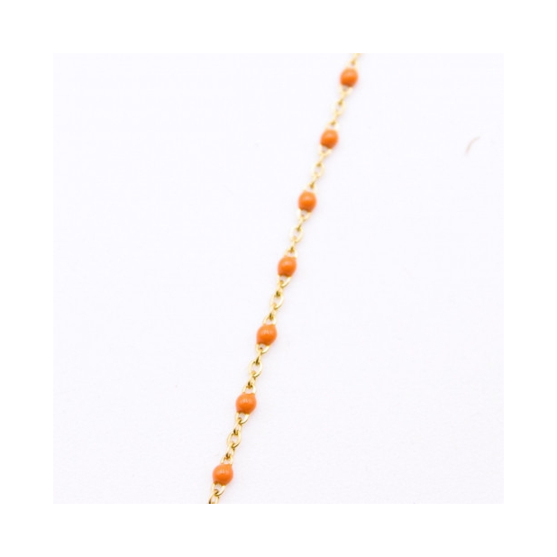 Bracelet acier perles de couleurs - orange