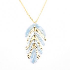 sautoir pendentif feuille