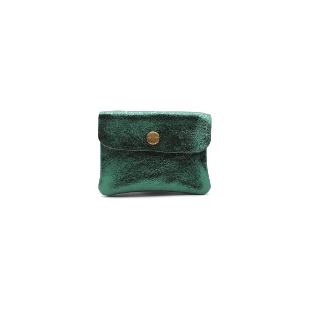 Petit porte monnaie cuir pailleté