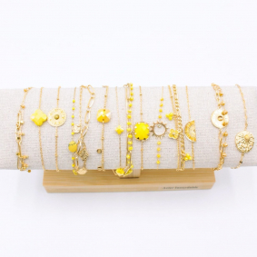 Pack de 12 bracelets jaunes