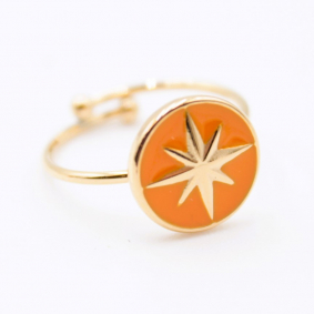 Bague acier et pampille étoile du sud