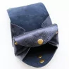 Petit porte-monnaie cuir pailleté 3 poches