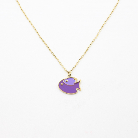 Collier acier pour enfant - poisson