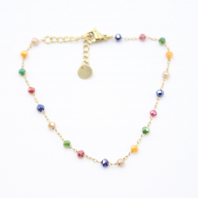 Bracelet acier inoxydable et perles de cristal