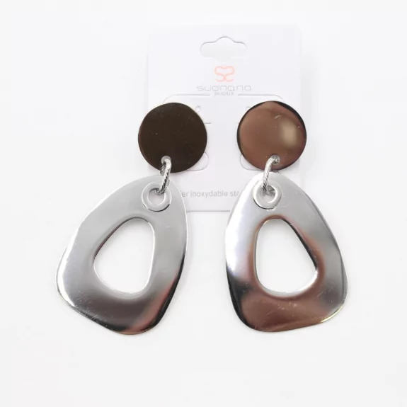 Boucle d'oreilles acier dame main image 1