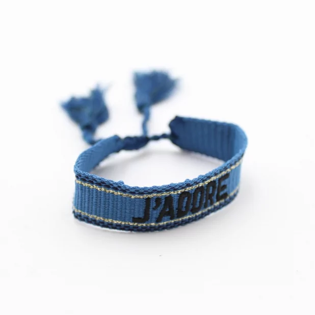 Bracelet en tissus message j'adore